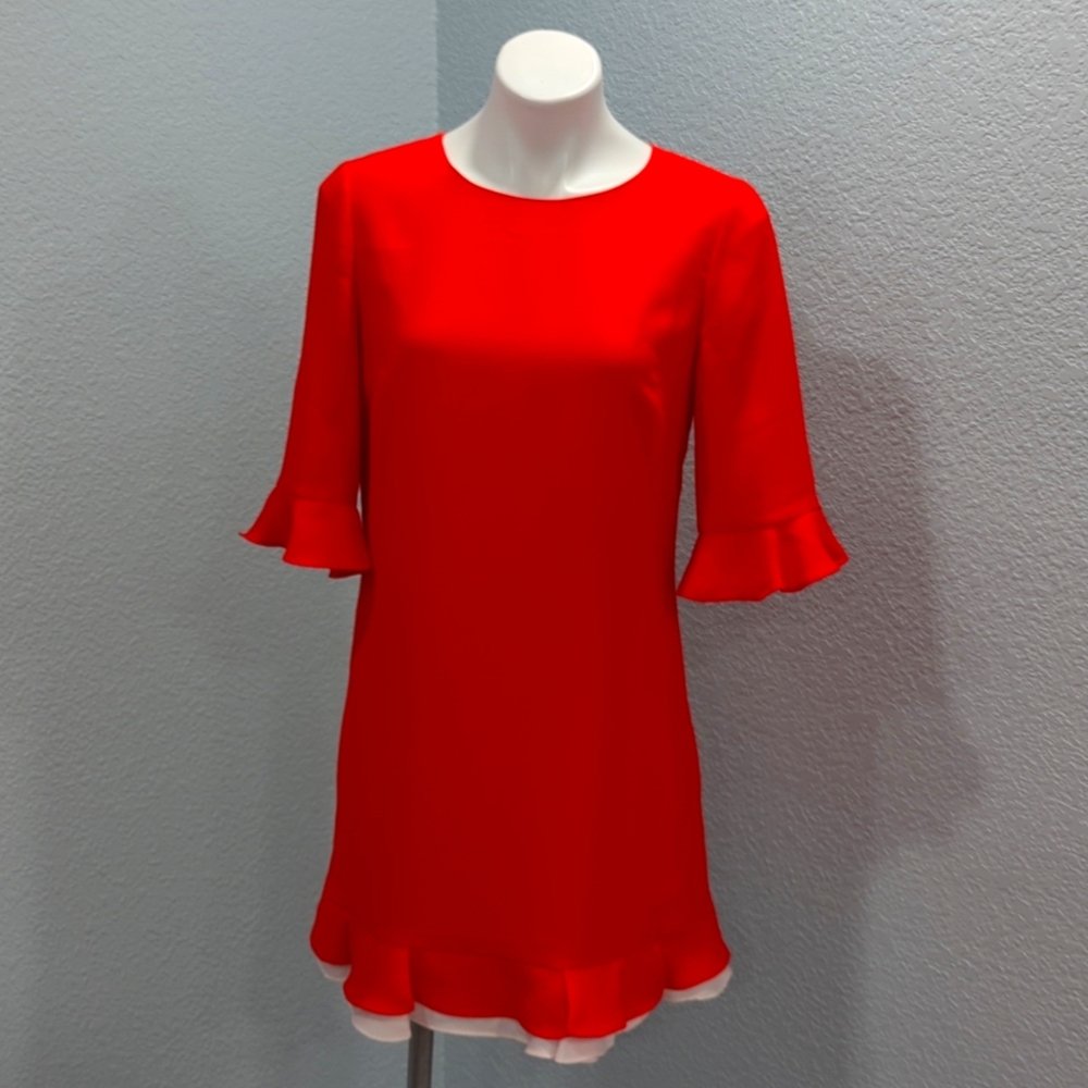 CeCe Bright ♥️ Red Long Sleeve Dress, Size 6
